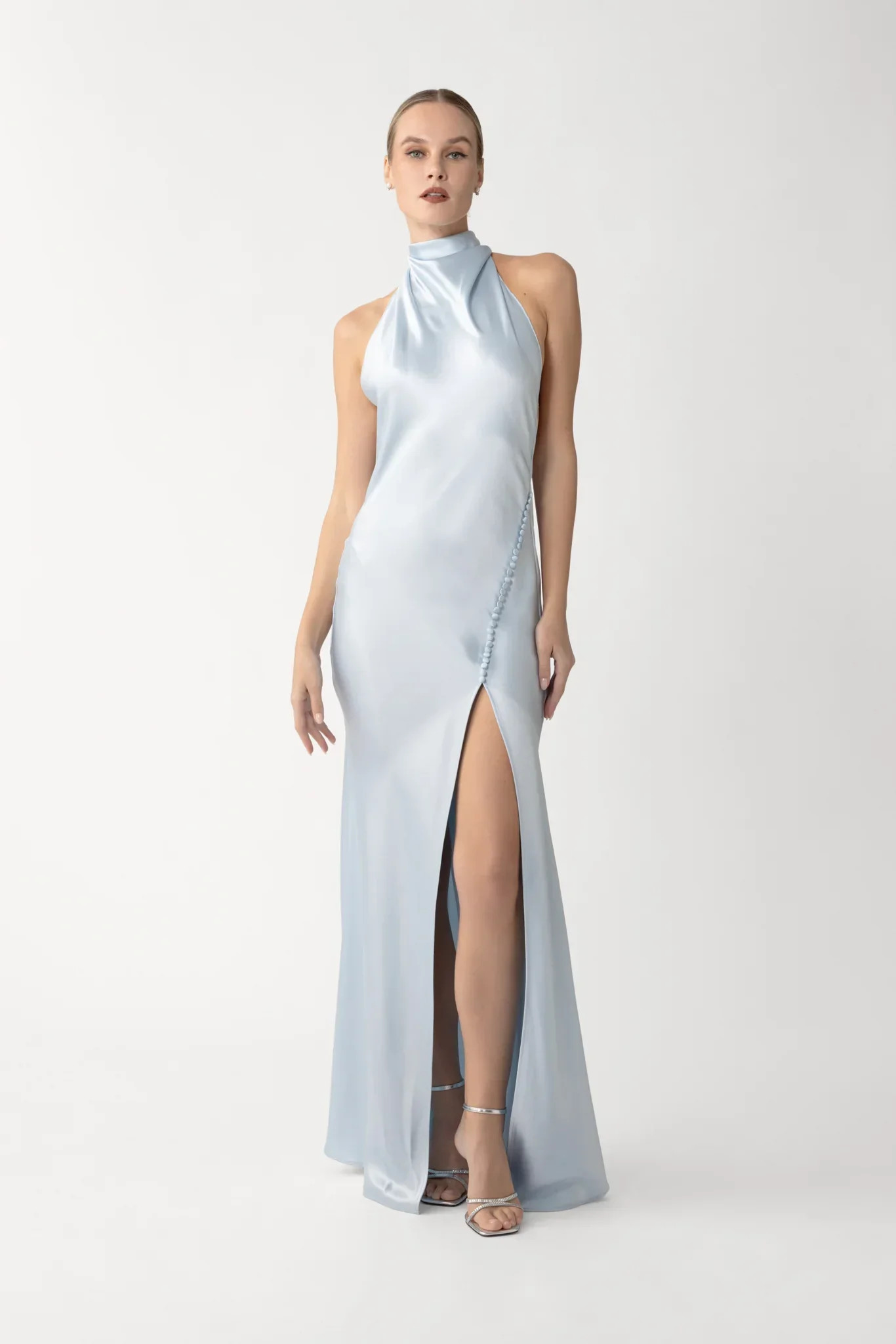 Penelope Backless Satin Gown | Sau Lee