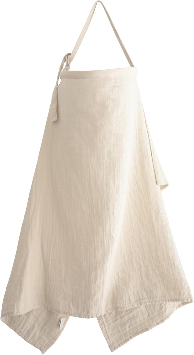 mushie Nursing Cover (Fog) | 100% Breathable Organic Cotton | Breastfeeding Privacy | Amazon (US)