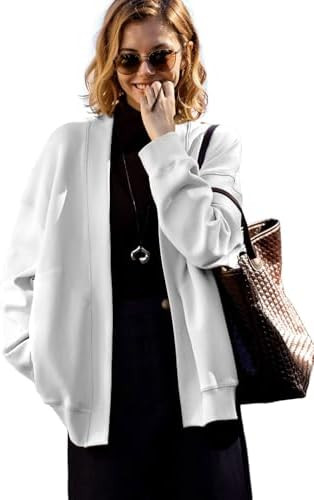 Fashion Oversized Womens athletic Sweatshirt blazer Pockets Sweaters no Zip Up jacket Lightweight... | Amazon (US)