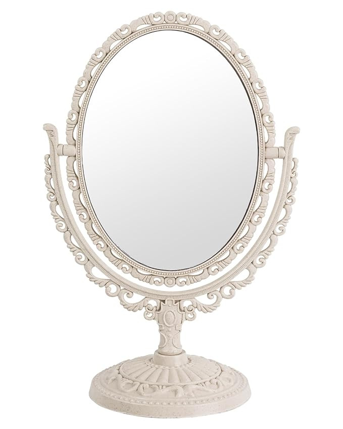 XPXKJ Vintage Vanity Mirror Shabby Chic Decor | 360° Rotating Double-Sided Table Makeup Mirror w... | Amazon (US)
