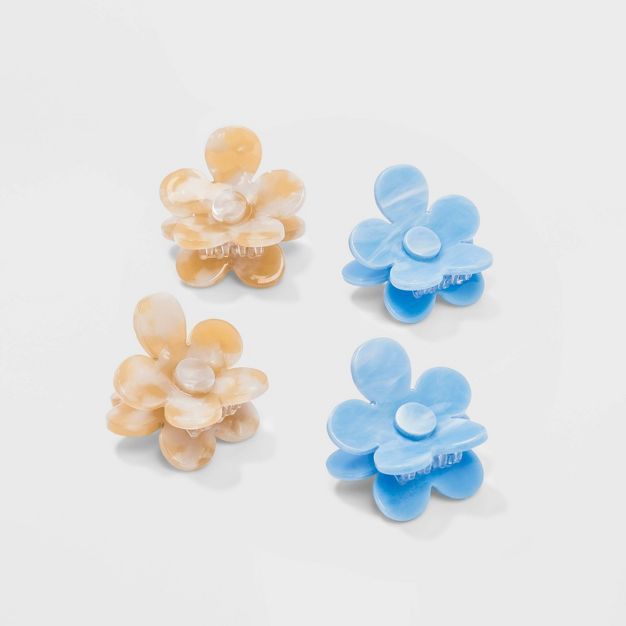 Flower Claw Hair Clip - Wild Fable™ Blue/Cream | Target