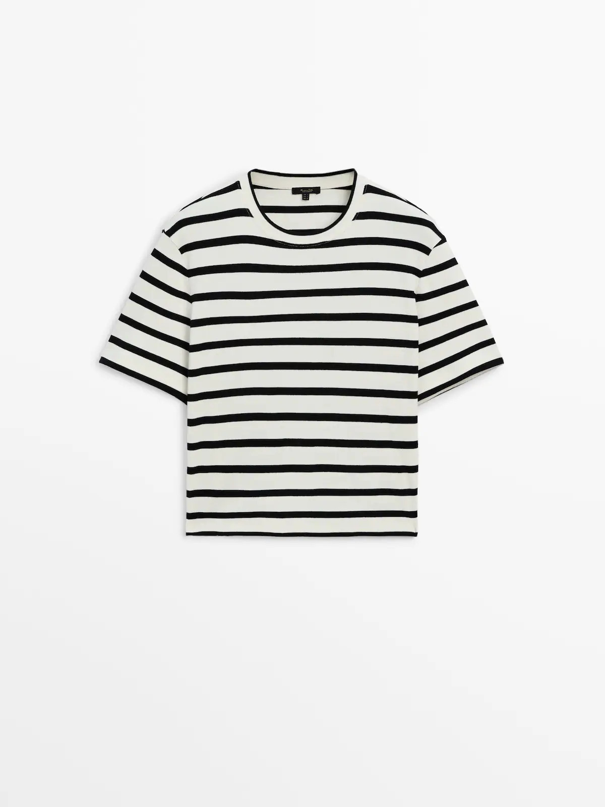 Cotton short sleeve striped T-shirt | Massimo Dutti UK