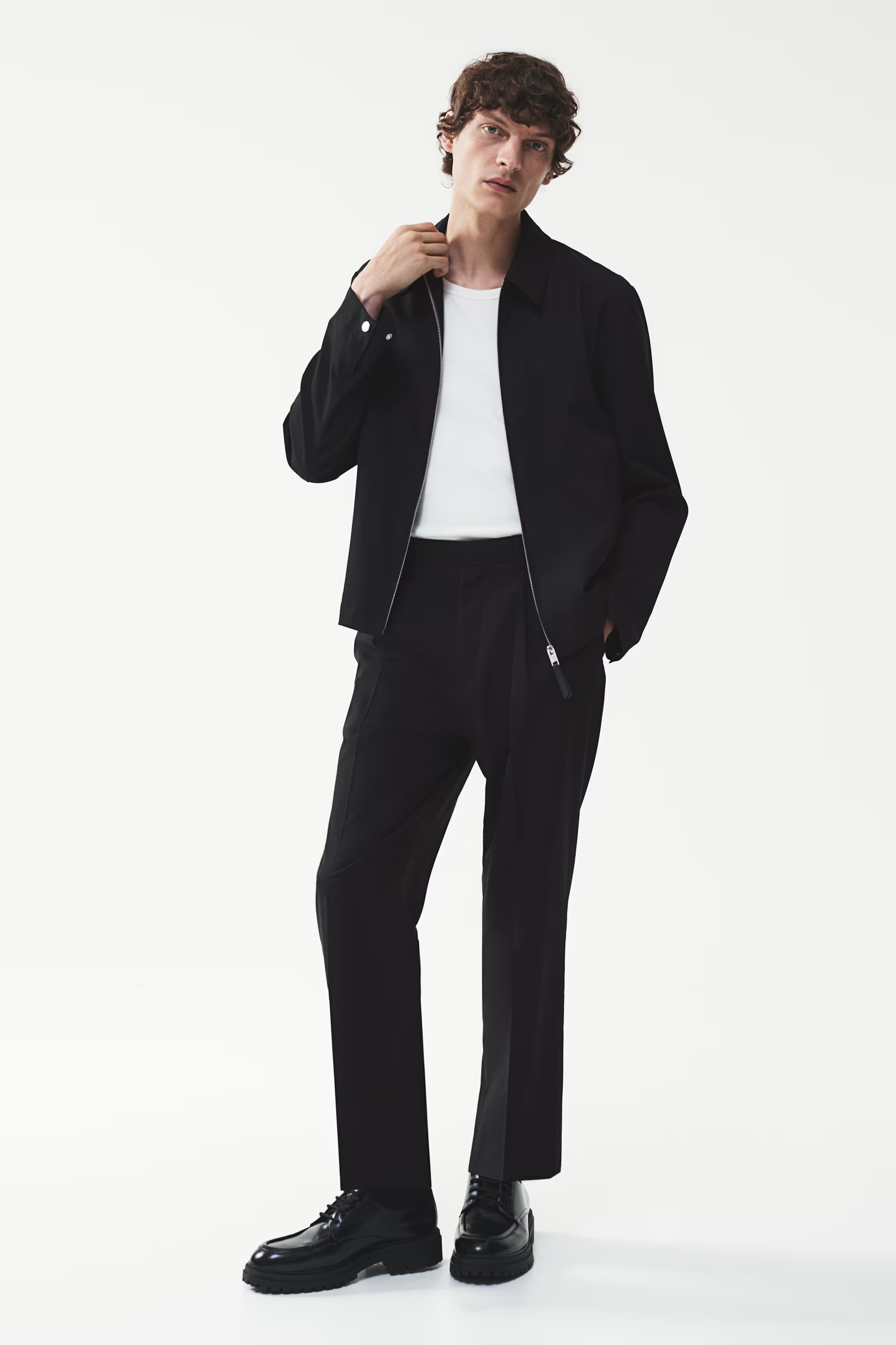 Twill Jacket - Long sleeve - Regular length - Black - Men | H&M US | H&M (US + CA)
