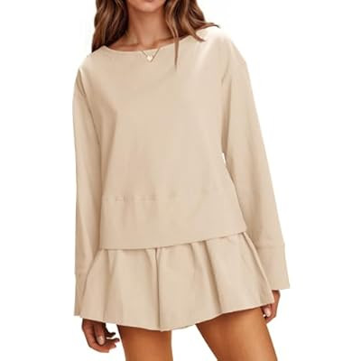 Cicy Bell Womens Long Sleeve Romper Dress Casual Loose Fit Boat Neck One Piece Shorts J… | Amazon (US)