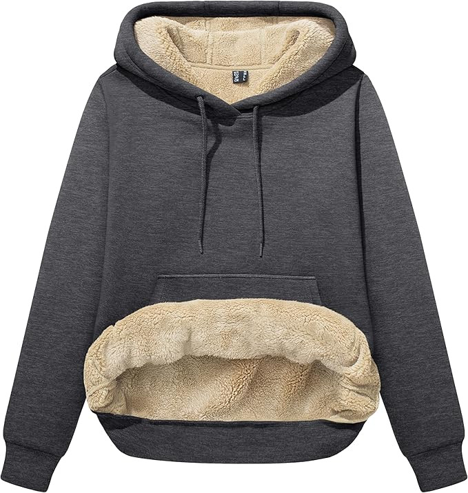 MAGCOMSEN Women's Hoodies Thick Fleece Lined Hooded Sweatshirt Warm Sherpa Lined Heavyweight Pull... | Amazon (US)