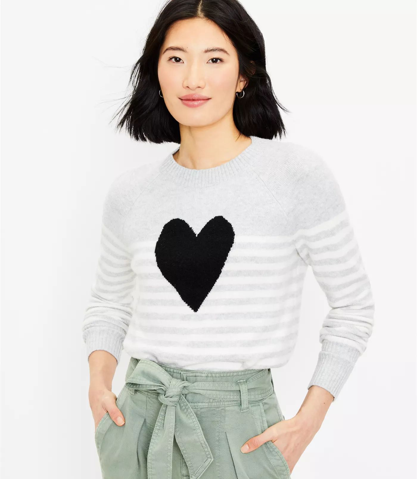 Heart Stripe Sweater | LOFT | LOFT