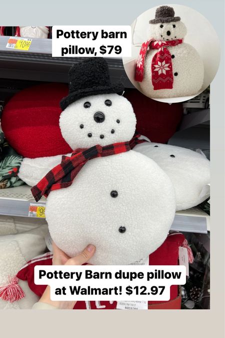 Love this snowman pillow at Walmart, great Pottery Barn look for less! 

#LTKunder50 #LTKHoliday #LTKhome