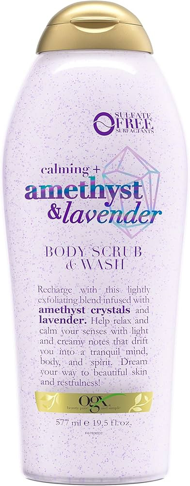 OGX Calming + Amethyst & Lavender Body Scrub & Wash, Gently Exfoliating, 19.5 fl oz | Amazon (US)