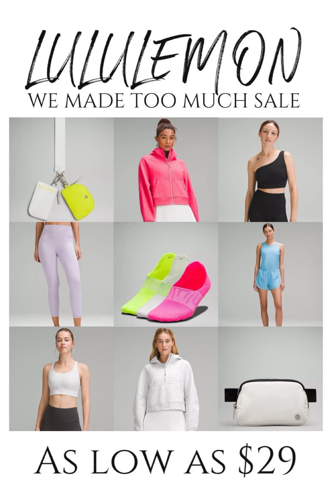 Lululemon we made too much sale as low as $29 on activewear and accessories 

#LTKSaleAlert #LTKFindsUnder100 #LTKFindsUnder50