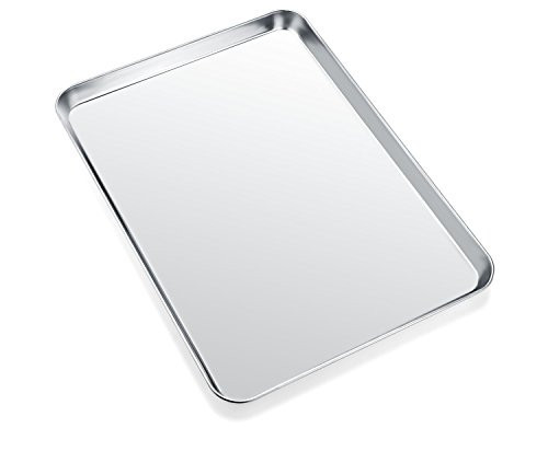Cookie Sheets for Baking, Stainless Steel Baking Sheet Baking Pan Tray - 12.4 x 10 x 1 Inch, Non Toxic & Healthy, Mirror Finish & Easy Clean, Dishwasher Safe & Heavy Duty | Amazon (US)