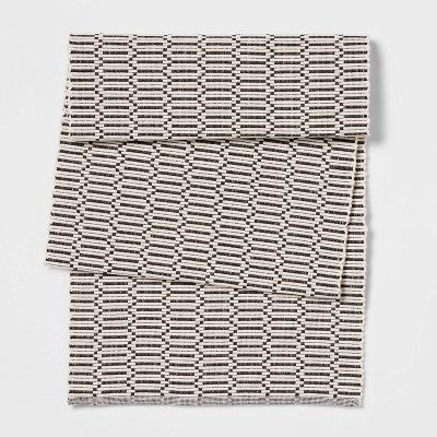 72" x 14" Cotton Ribbed Table Runner Black - Threshold™ | Target