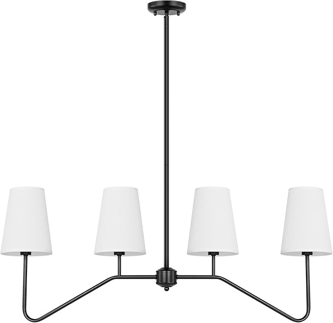 Brightever Linear Chandelier—Kitchen Island Lighting, 4-Light Black Chandeliers for Dining Room... | Amazon (US)