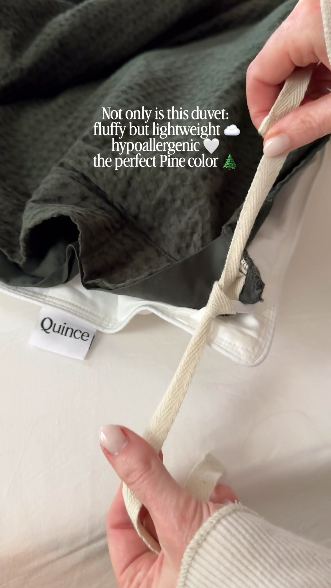 The perfect light duvet that stays secure by @Quince #quincepartner

#LTKHome #LTKSeasonal