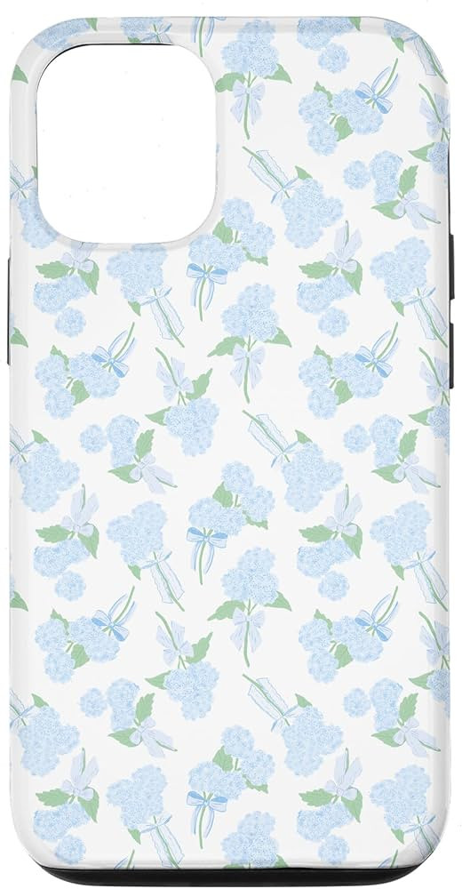 Amazon.com: iPhone 12/12 Pro Preppy Coquette Hydrangeas and Bows in Pastel Blue Case : Cell Phone... | Amazon (US)