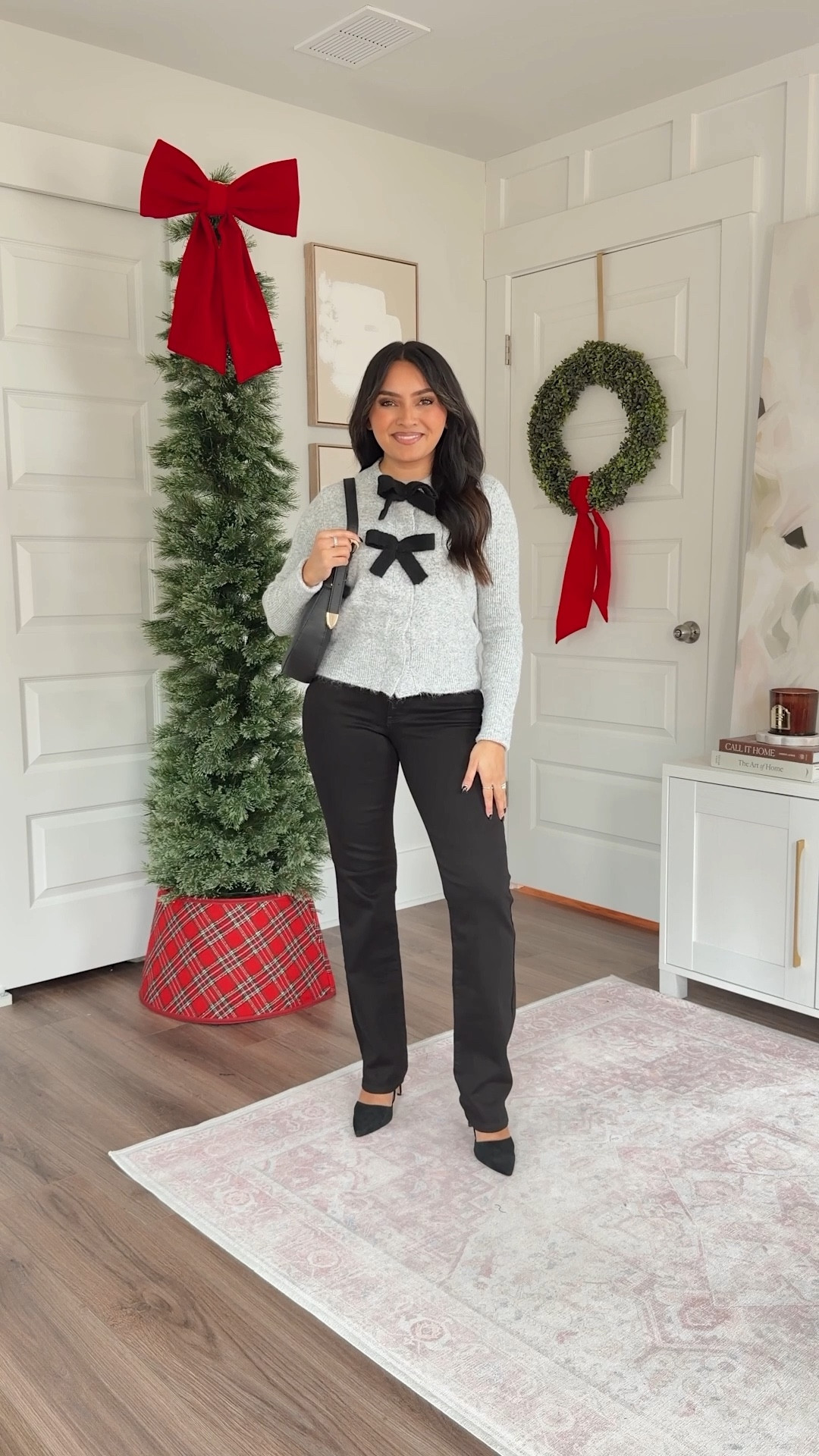 Bow cardigan size xs TTS
Black jeans size 0 petite - sized down one size
Black heels size 5 TTS


#LTKSaleAlert #LTKPetite #LTKCyberWeek