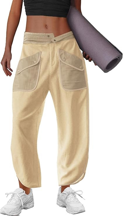 LAMISSCHE Oversized Barrel Lounge Pants Women Wide Leg Sweatpants with Pockets Baggy Cropped Pant... | Amazon (US)