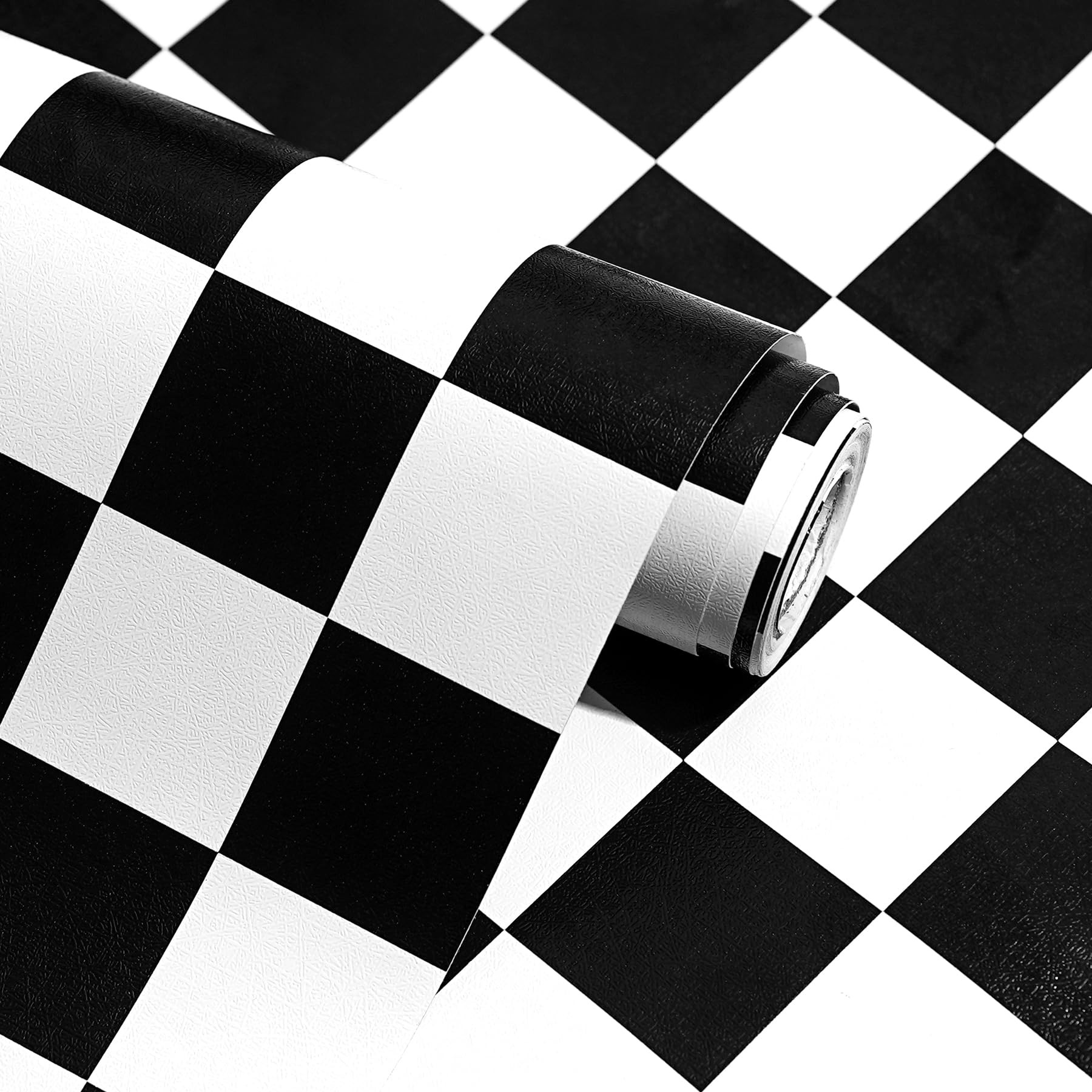 Modern Peel and Stick Wallpaper Black and White Mosaic Checkered Contact Paper 17.7"x78.8" Self A... | Amazon (US)