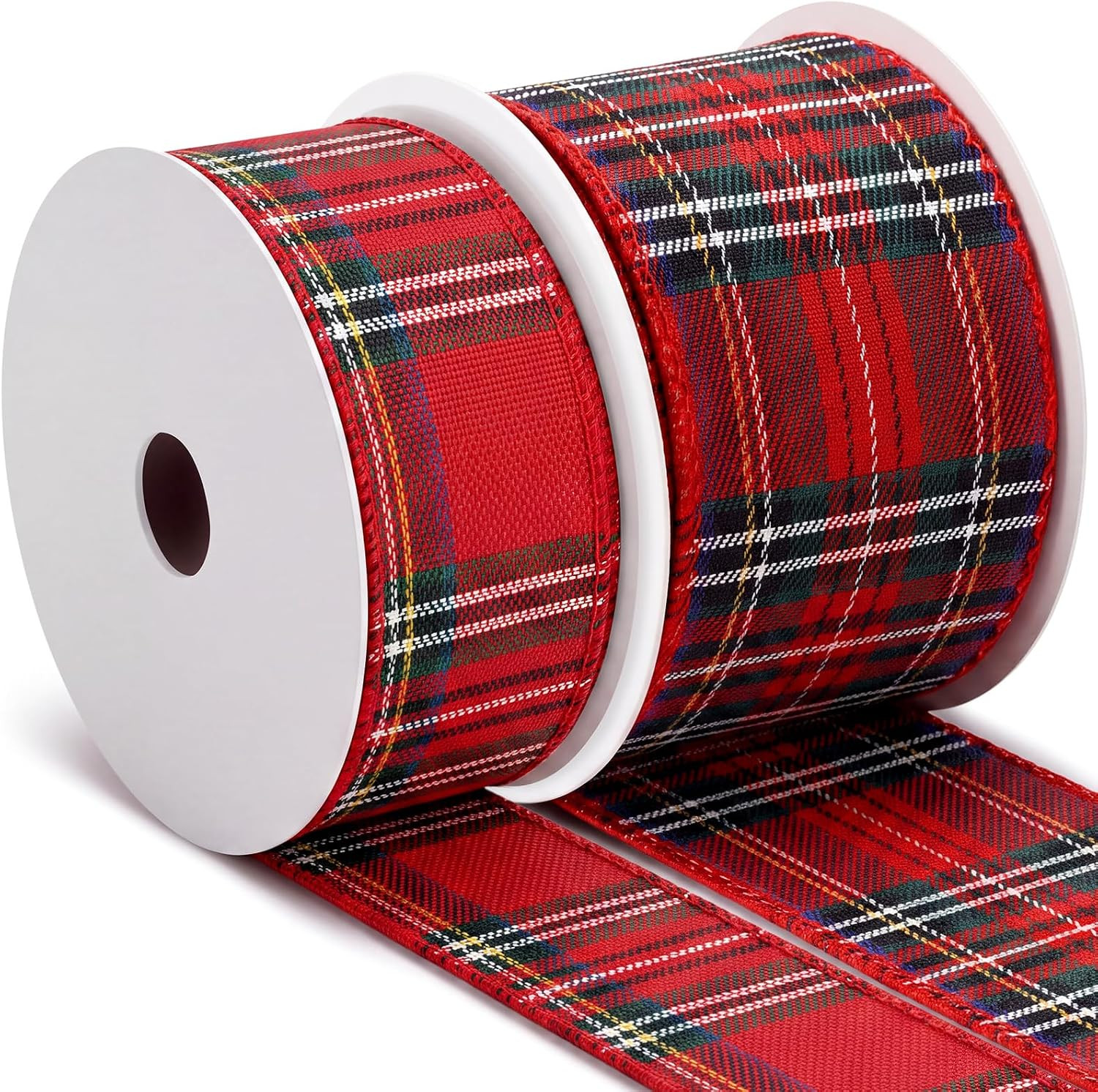 Boao Christmas Gingham Ribbon Wired Edge Buffalo Tartan Plaid Ribbon | Amazon (US)
