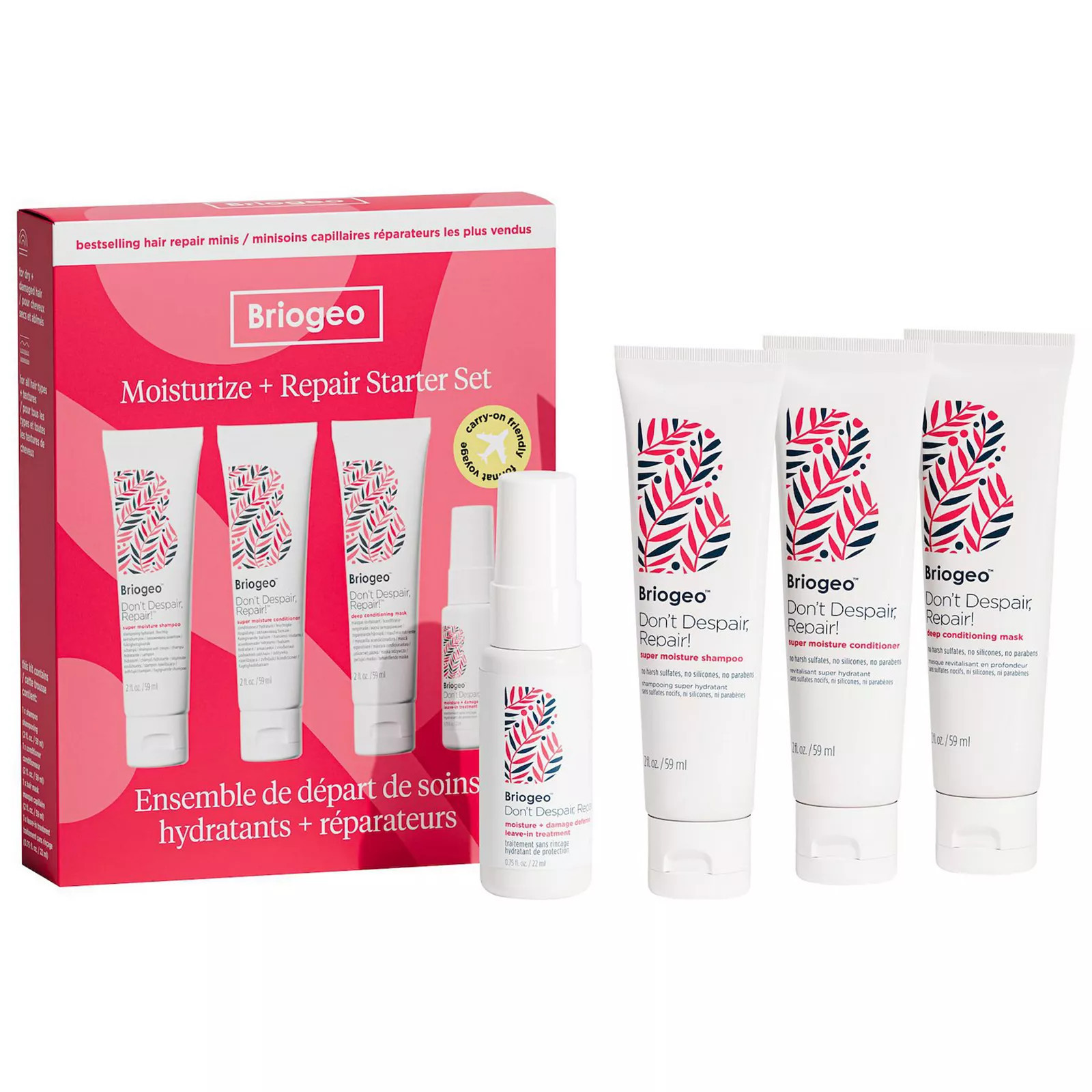 Briogeo Don't Despair, Repair! Strengthening + Hydrating Minis Kit for Dry, Damaged Hair, Size: 7.5 FL Oz, None | Kohl's
