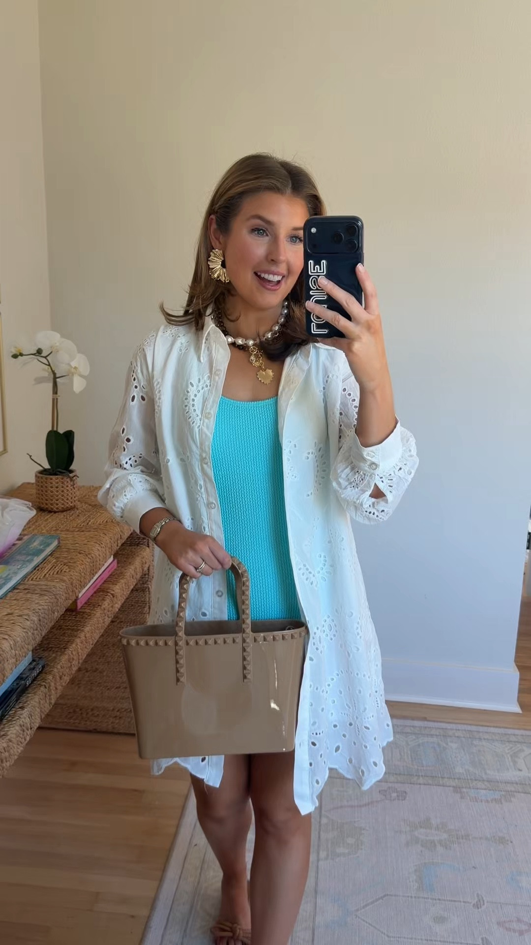 Resort wear outfit idea! Wearing a S in dress and swimsuit!