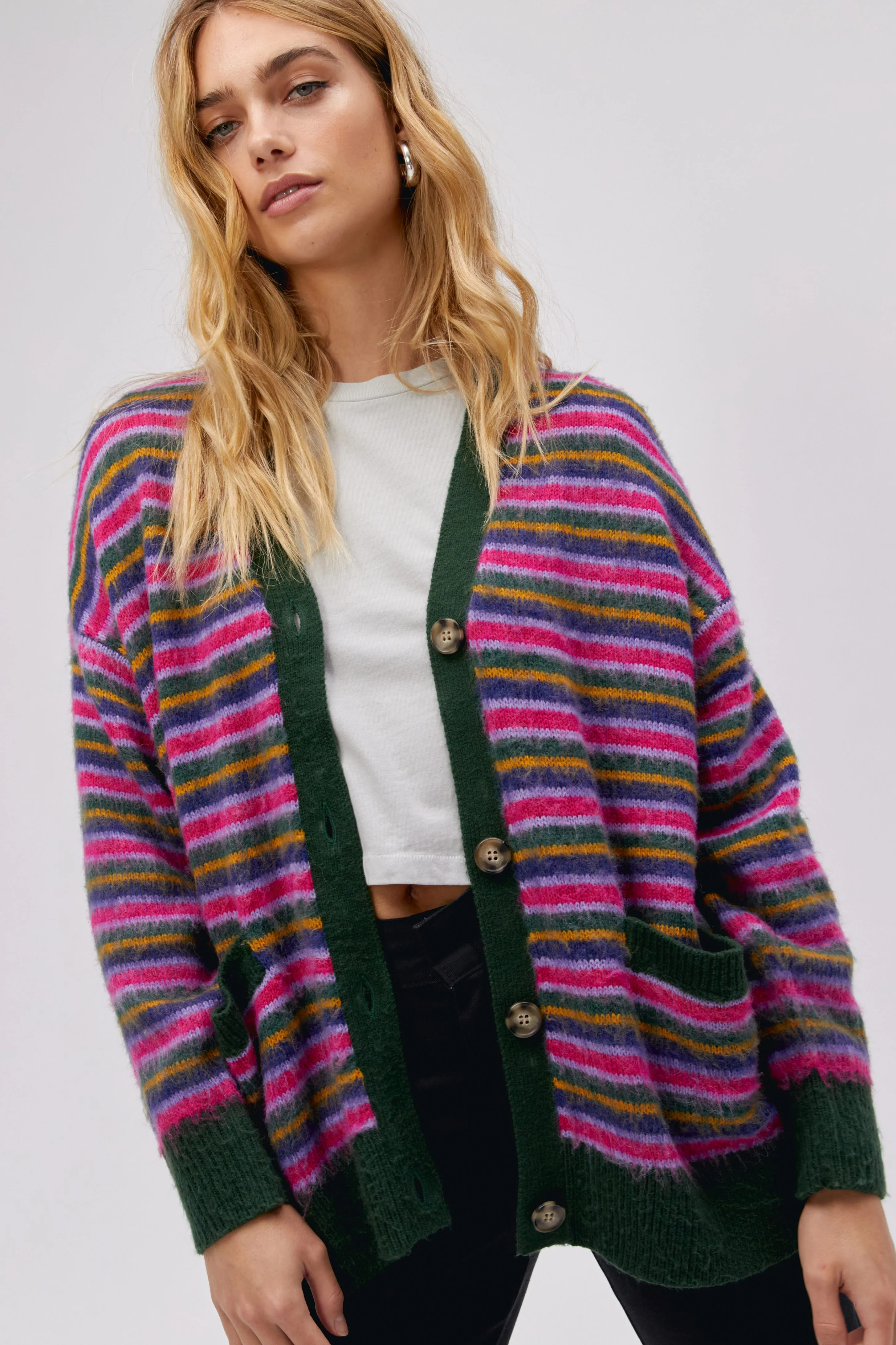 Stripe Cardigan in Garden Bloom | Daydreamer