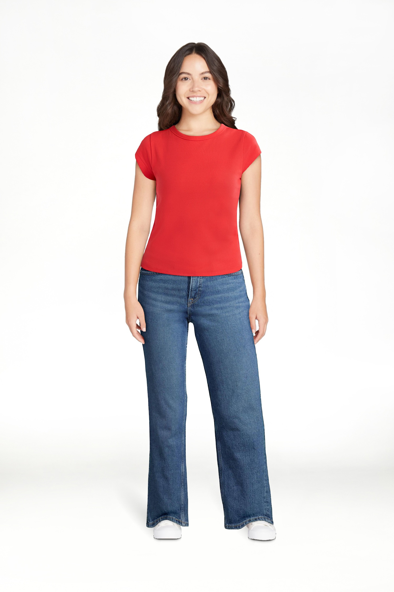 Free Assembly Women's and Women's Plus Cap Sleeve Tee, Sizes XS-4X - Walmart.com | Walmart (US)