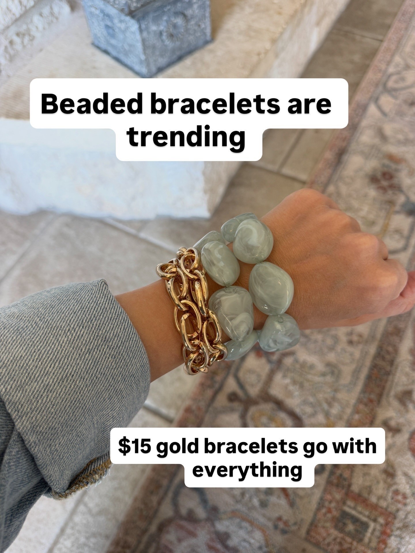 Bracelet stack that is on trend and feels elevated! Walmart and Target combo! #jewelry #bracelet #walmart #target 

#LTKgrwm #LTKootd #LTKSaleAlert