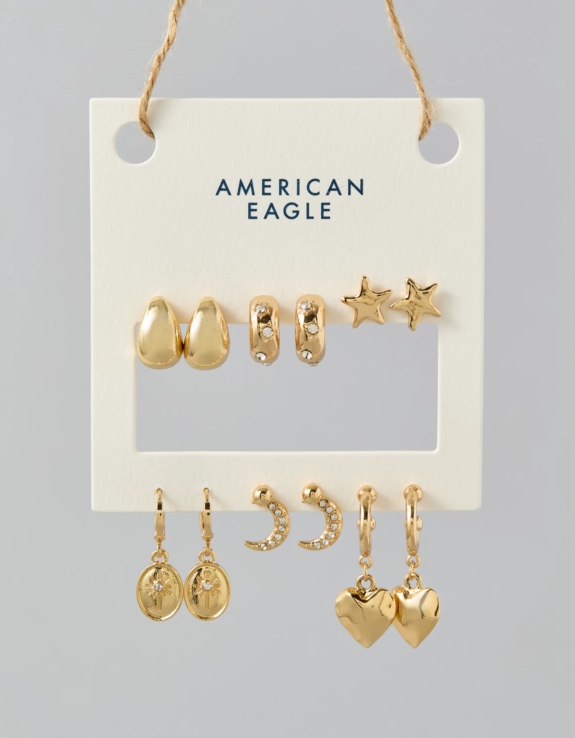AE Star & Heart Earrings 6-Pack | American Eagle Outfitters (US & CA)