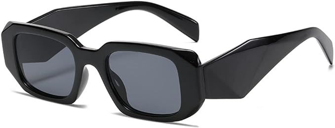 Vintage Rectangle Sunglasses for Women Men Trendy Irregular Chunky Square Rectangular Sun Glasses | Amazon (US)