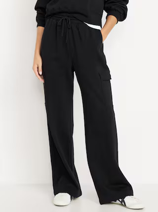 Extra High-Waisted SoComfy Cargo Wide-Leg Sweatpants | Old Navy (US)