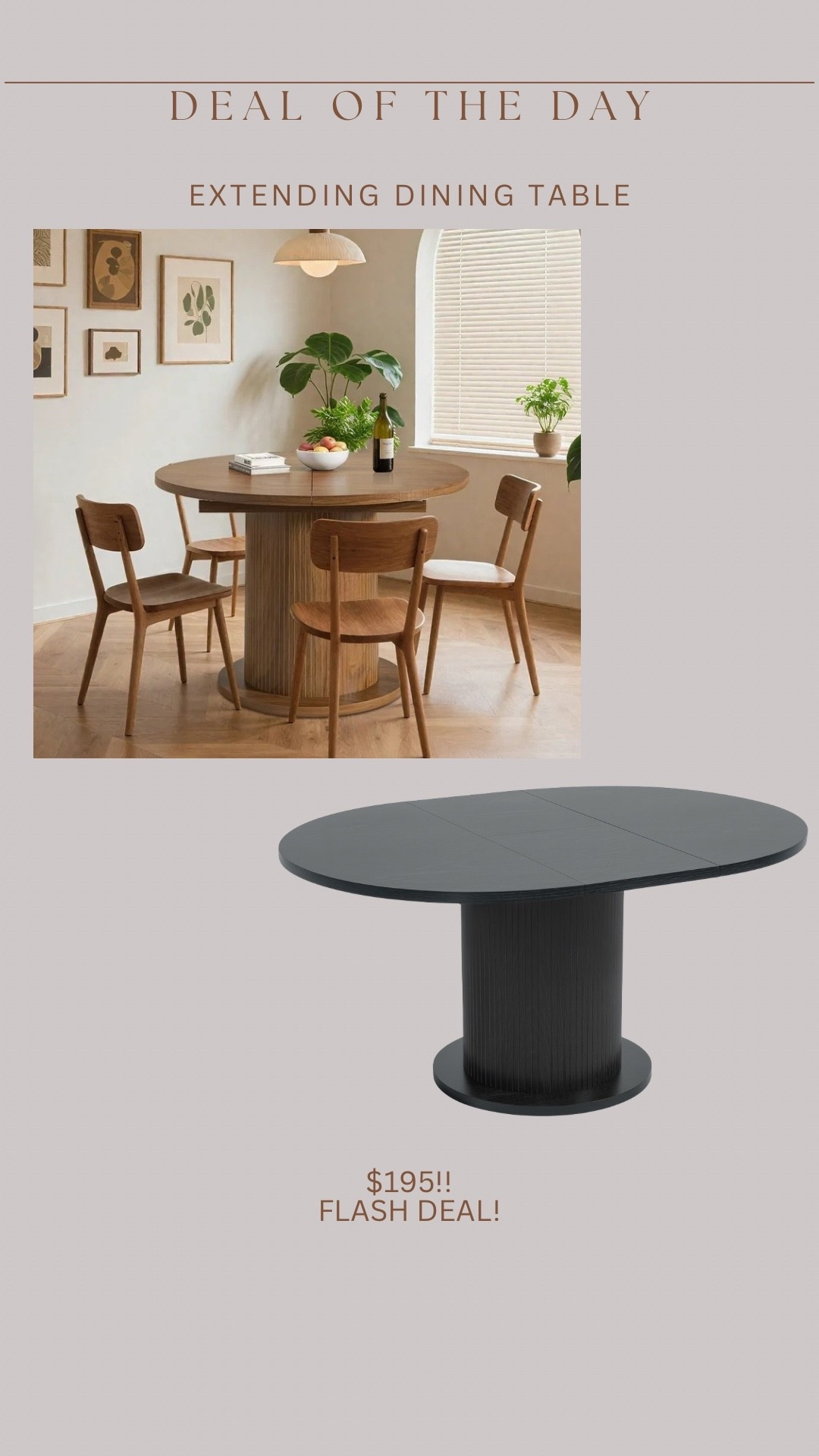 Under $200 extending dining table! Flash deal alert! What a great price point! 

#LTKHome #LTKSaleAlert