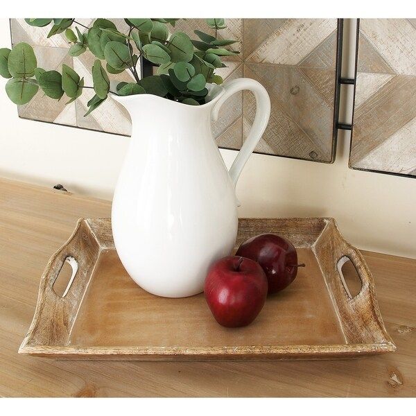 Set of 2 Traditional 2 and 3 Inch Wooden Serving Trays by Studio 350 | Bed Bath & Beyond