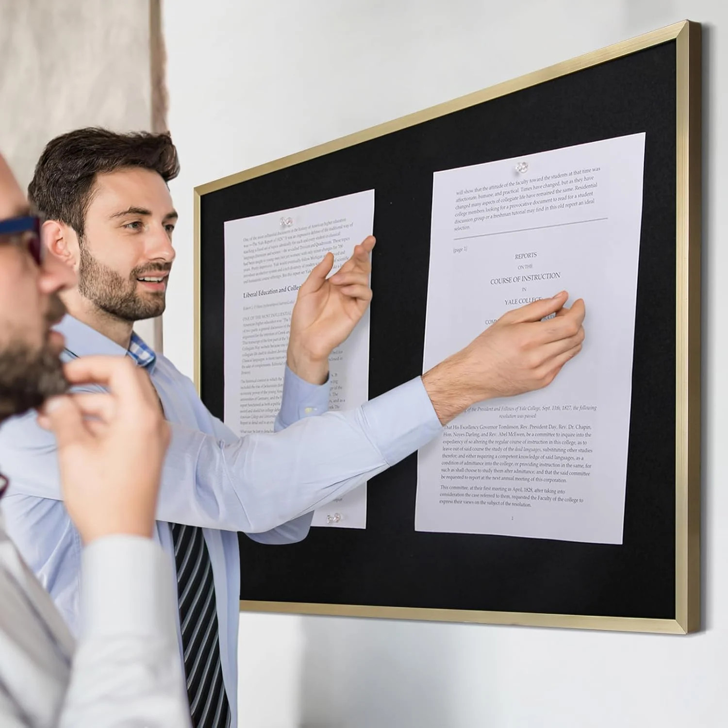 Black Cork Bulletin Board 40" X 30" with 10 Push Pins, Corkboard with Gold Aluminum Frame | Walmart (US)