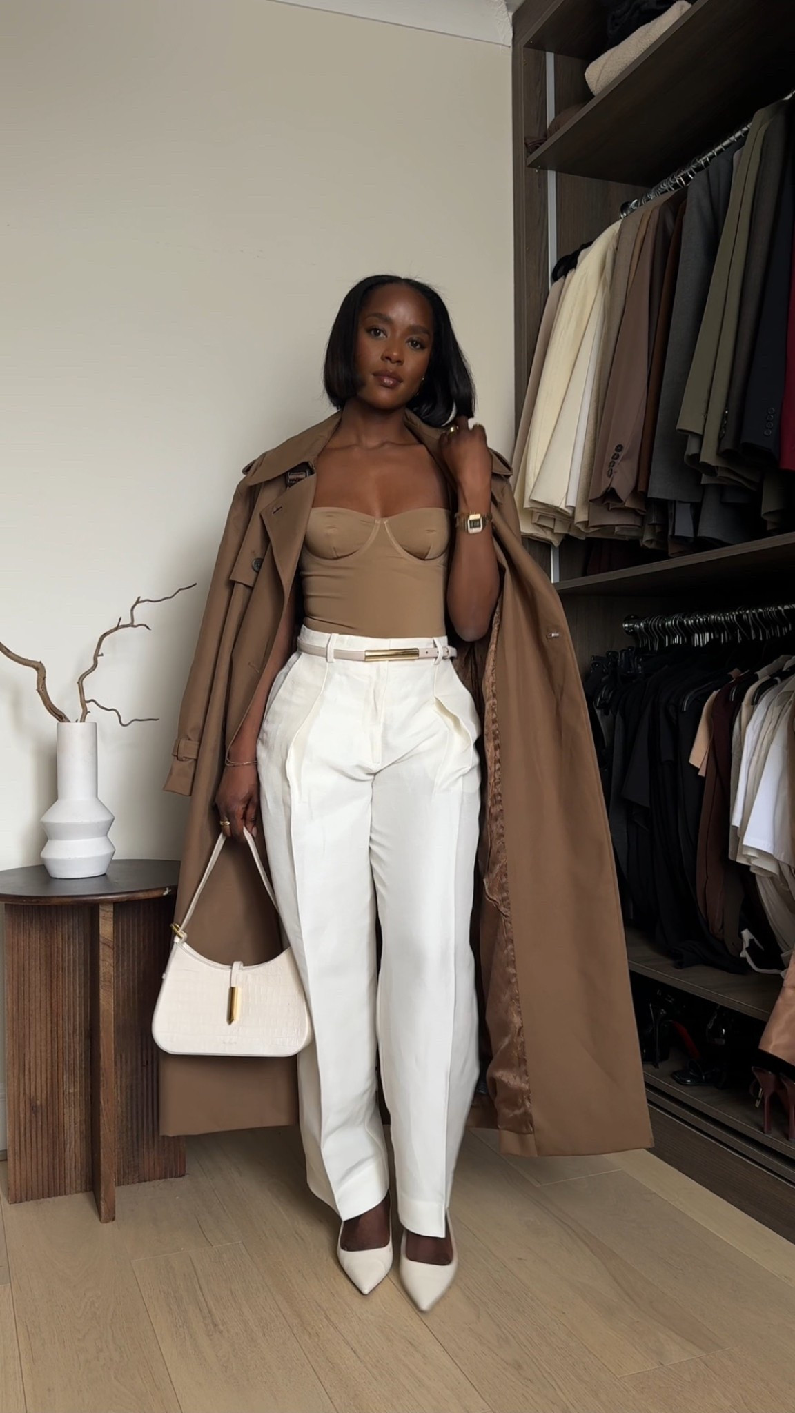 Trench coat cream trousers look 

#LTKmodest #LTKspring #LTKstyletip