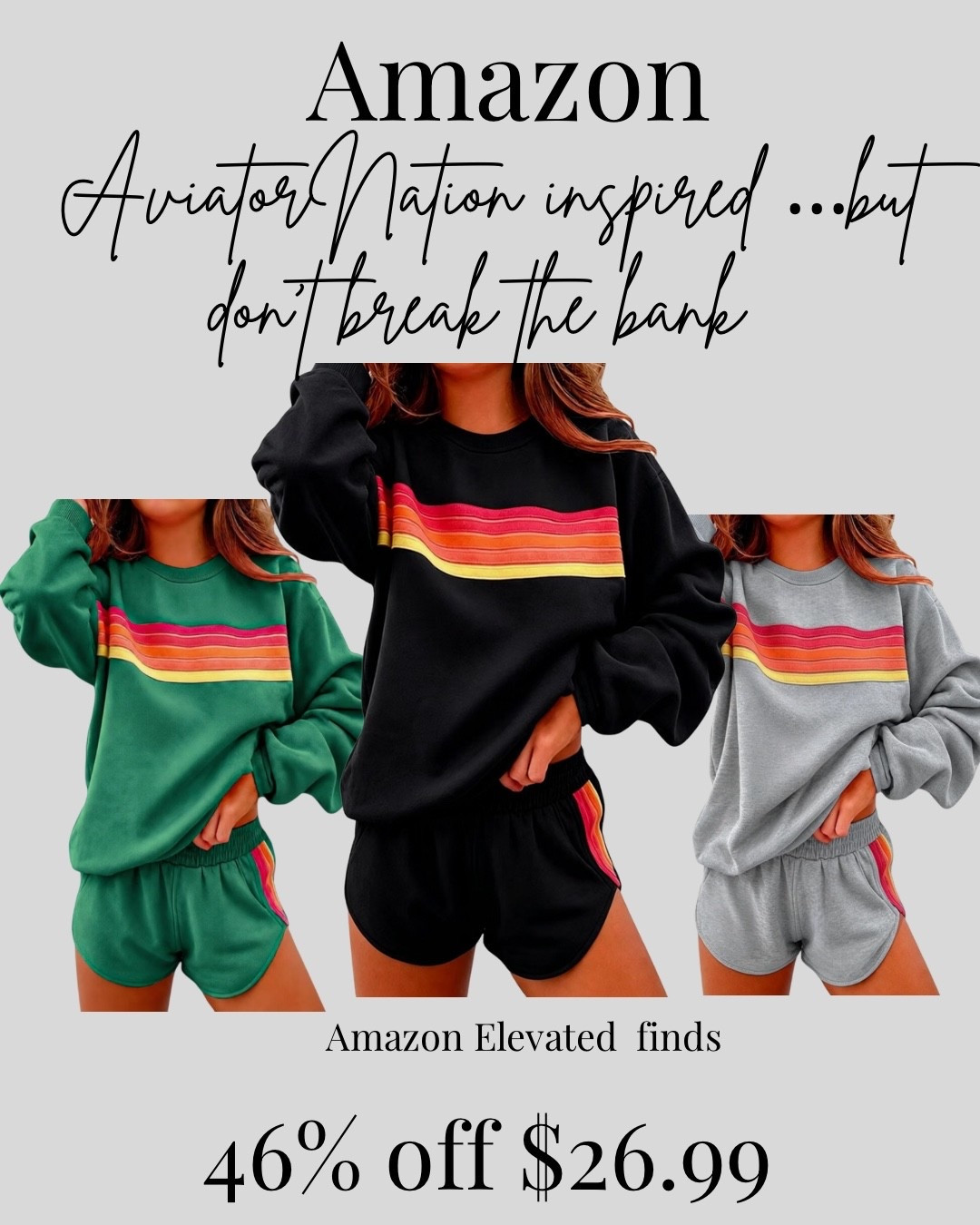 Aviator Nation-inspired style without the splurge! ✨ This Amazon matching sweatshirt + shorts set is 46% OFF and just $26.99. Such an easy elevated casual look!

Follow me on LTK for more Amazon fashion finds, affordable style and elevated outfit inspiration!

#AmazonFashion #AmazonFinds #MatchingSet #ElevatedStyle #AffordableFashion