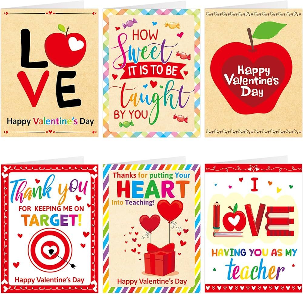 WorldBazaar Teacher Appreciation Cards Valentines Day Cards with Envelopes 24 Pack Happy Valentin... | Amazon (US)