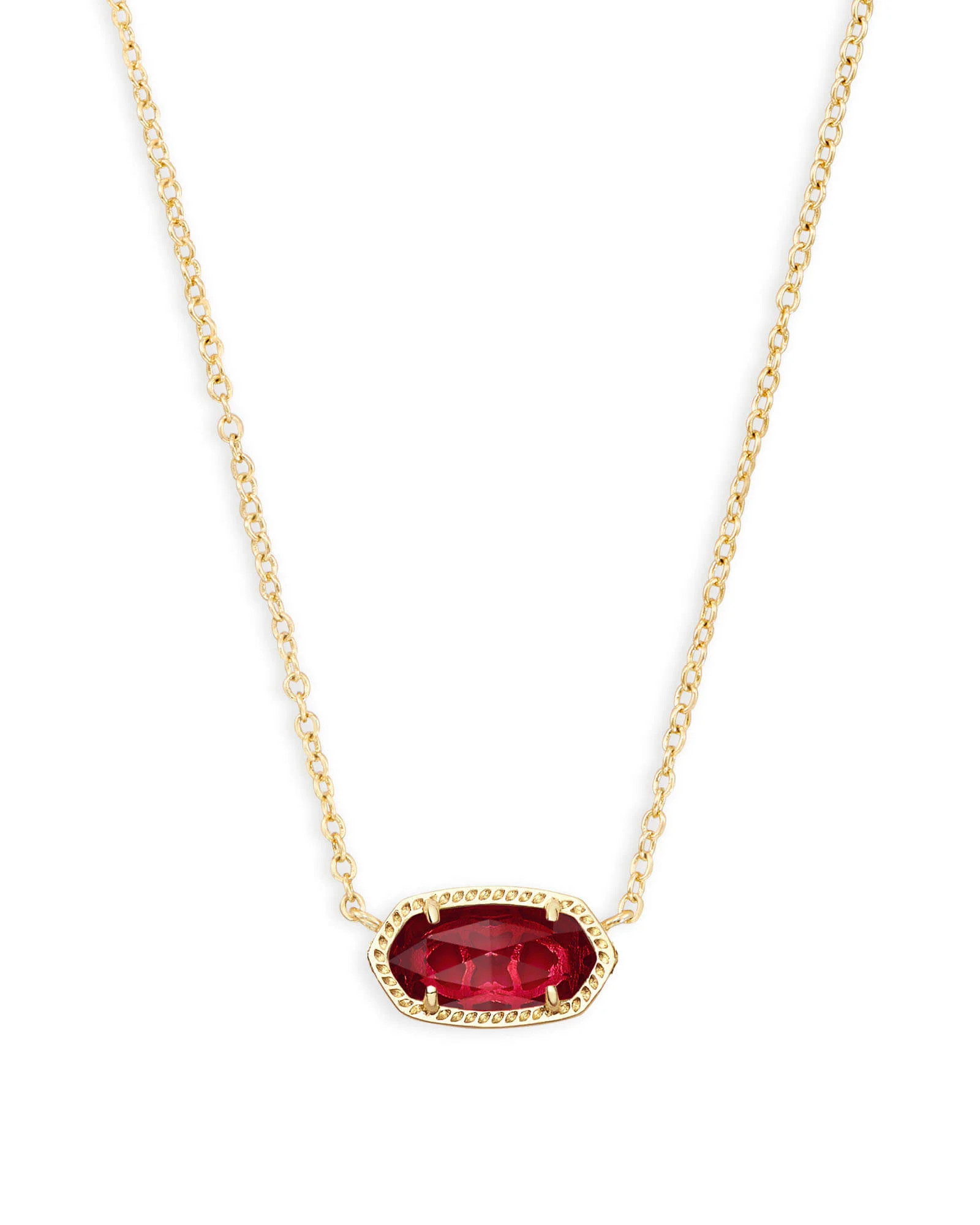 Elisa Gold Pendant Necklace in Berry Glass | Kendra Scott