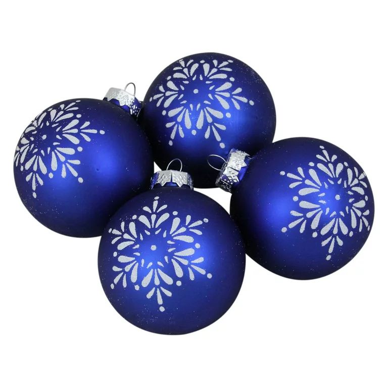 Northlight Blue and White Snowflake Ornament - Set of 4 | Walmart (US)