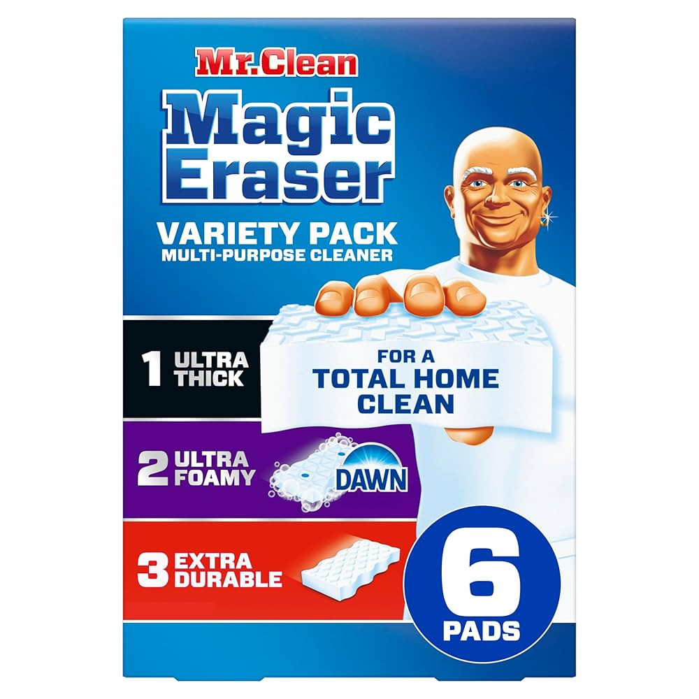 Mr. Clean Magic Eraser Sponge, All Purpose Cleaner, Cleaning Scrubber, Kitchen, Bathroom, Shower,... | Amazon (US)