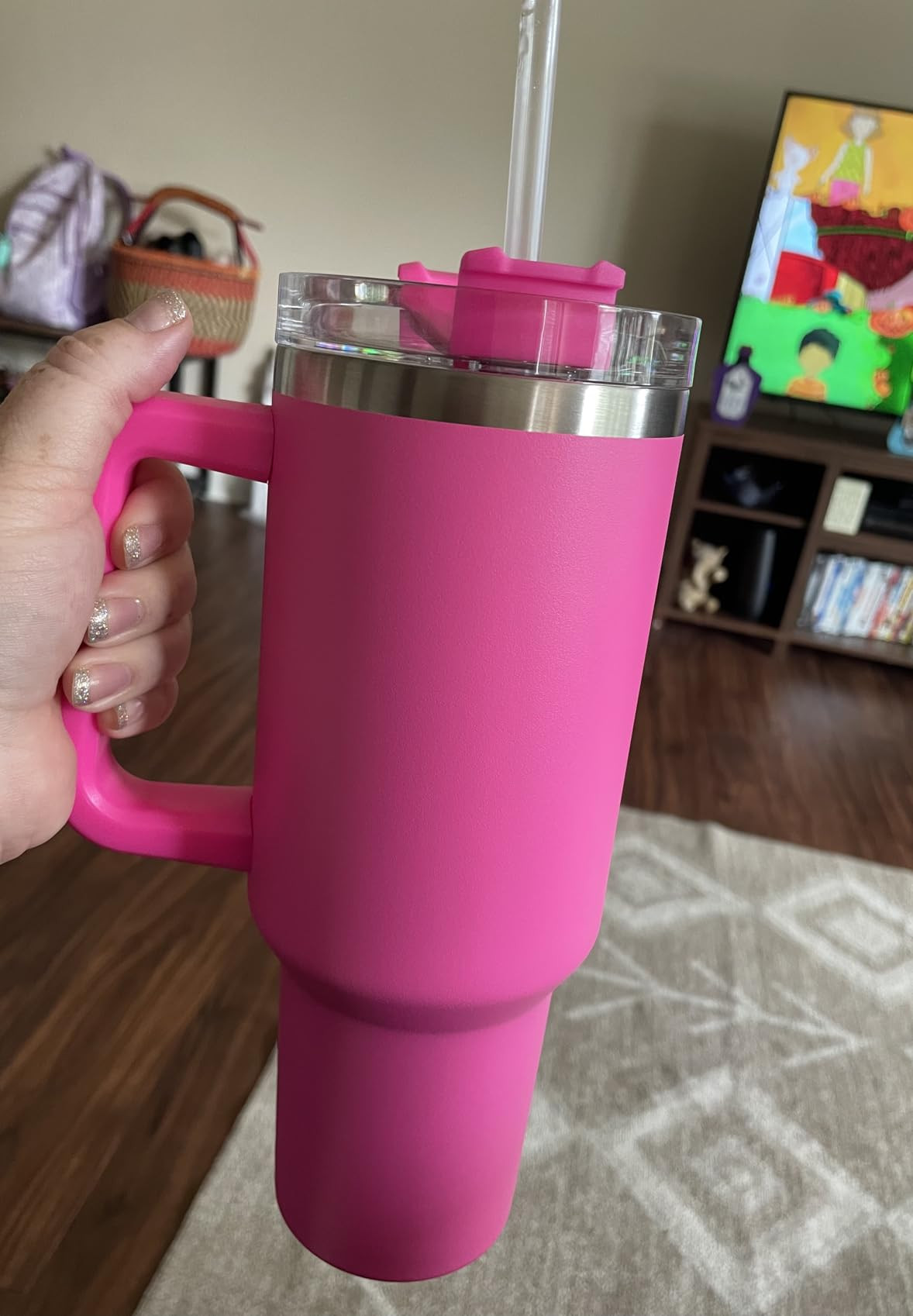 VBV 40 oz Tumbler with Handle and Straw, BFA Free Tumbler with Lid and Straw, Double Wall Vacuum ... | Amazon (US)