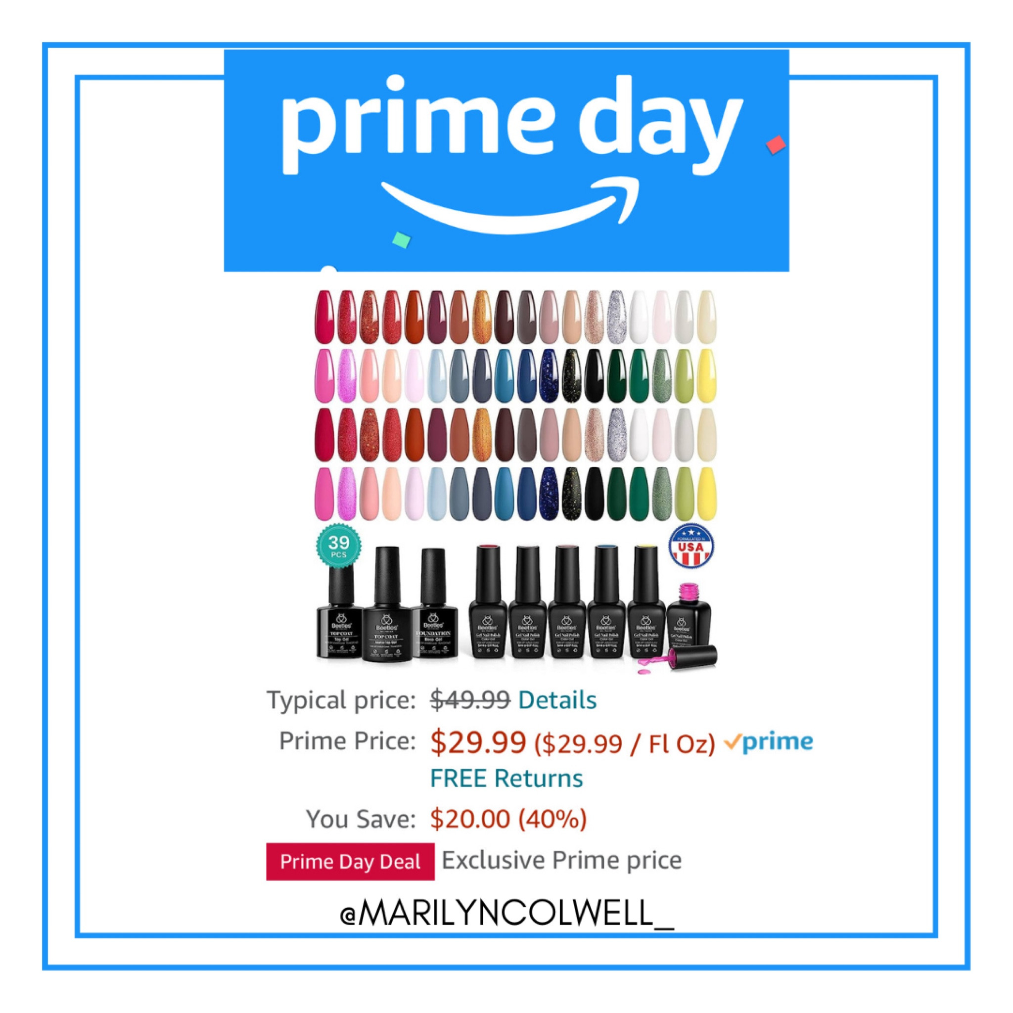 Amazon Prime Day Deals!🫶🏻

Gel nail polish, at home manicure, nails, beauty, Amazon deals

#LTKbeauty #LTKsalealert #LTKxPrimeDay