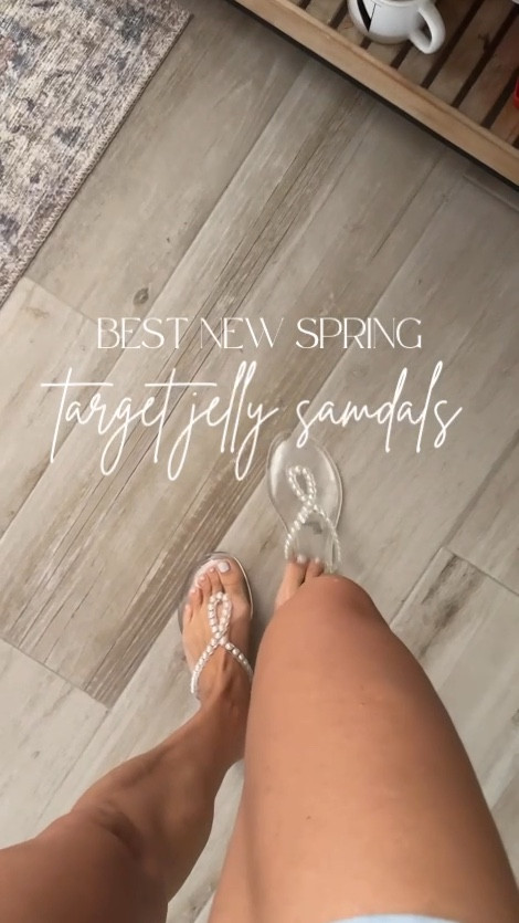 Target new spring and summer sandals are amazing so many under $20 neutral casual flats slip on easy comfortable jelly sandals pearl vacation cruise resort poolside pool beach loungewear clear 

#LTKWatchNow #LTKShoeCrush #LTKFindsUnder50