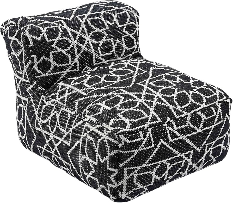 Tov Furniture Chiara Indoor/Outdoor Black Accent Pouf | Amazon (US)