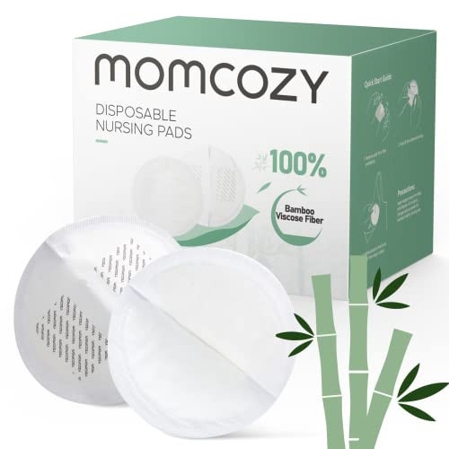 Momcozy Bamboo Fiber Disposable Nursing Pads, 100% Natural Materials and 100% Biodegradable Breast Pads, Breastfeeding Essentials for Moms, 80 Count | Amazon (US)