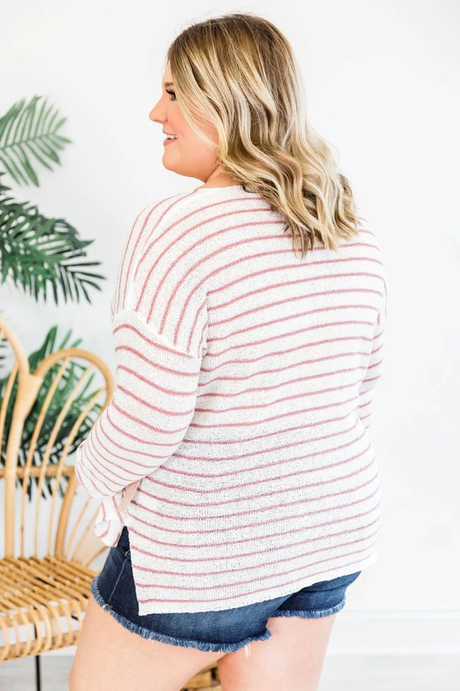 Something About You Ivory/Mauve Sweater | The Pink Lily Boutique