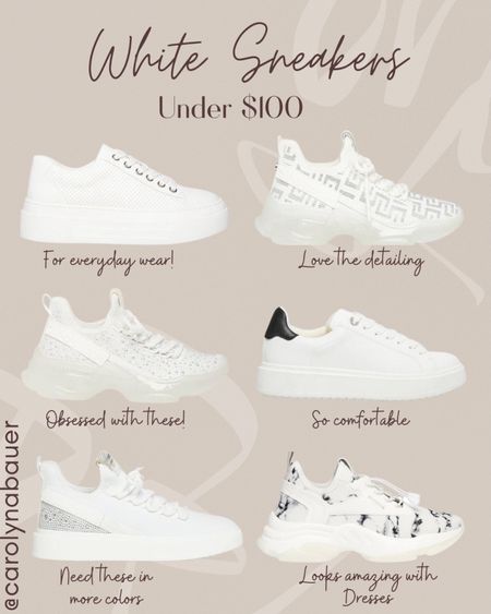 Black Friday sales 💖🎄White sneakers all under $100. For all kinds of looks. Be it everyday looks or a party look. Wear these to your work out sesh. Wear these to add some style to your outfit. White sneakers are a classic. 

#LTKunder100 #LTKshoecrush #LTKsalealert