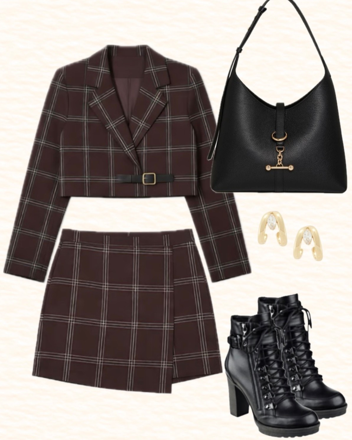 This cropped blazer and skirt set makes a perfect fall outfit. Currently on my wish list. Paired with the black strathberry kite hobo bag and some heeled combat booties. I also have my eye on these gold earrings.

#LTKootd #LTKSeasonal #LTKgrwm