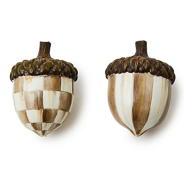 MacKenzie-Childs Mocha Check Acorns | MacKenzie-Childs