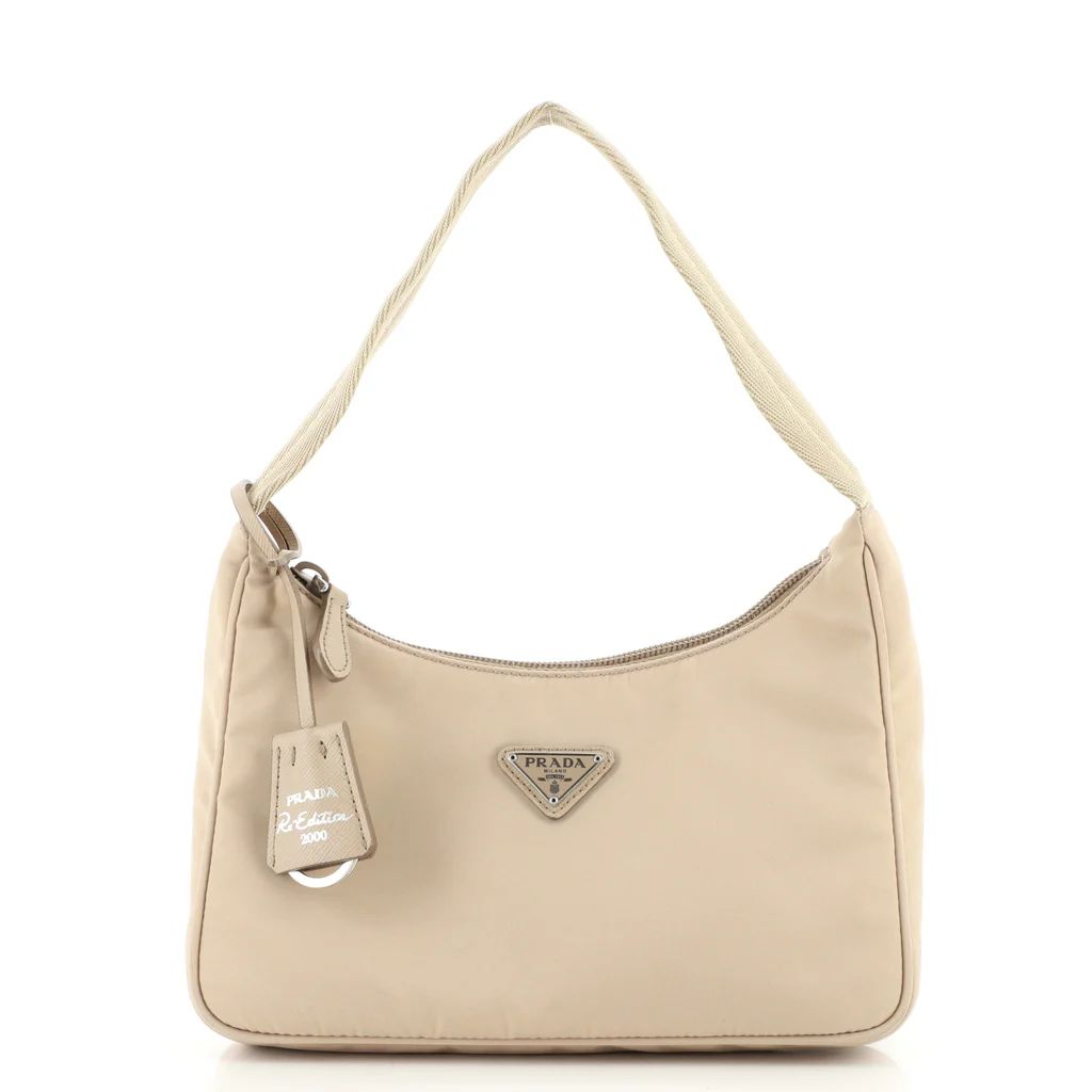 Prada Re-Edition 2000 Hobo Tessuto Mini Neutral 1060271 | Rebag