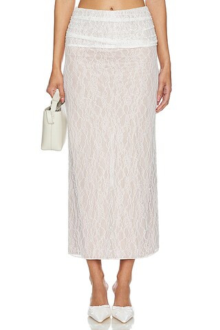 x REVOLVE Seona Maxi Skirt in Silver | Revolve Clothing (Global)